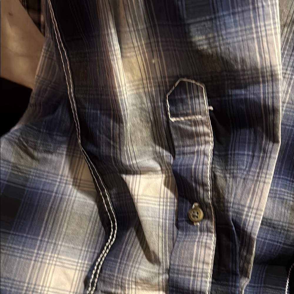 American Rag Blue Plaid Shirt - Picture 7 of 8